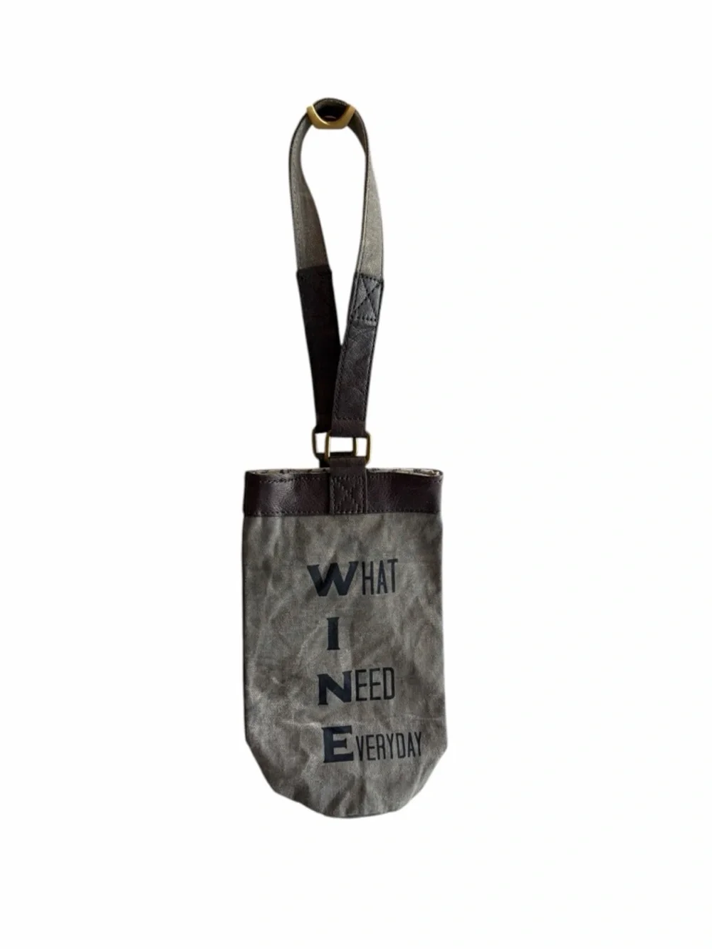 Mona B What I Need Everyday Wine Lover Upcycled Canvas Tote - Picture 1 of 4
